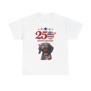 25th Anniversary Patriotic Dachshund T-Shirt | American Flag Dog