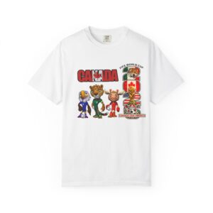 World Cup I Love Canada maple leaf T-shirt | Canadian characters graphic tee