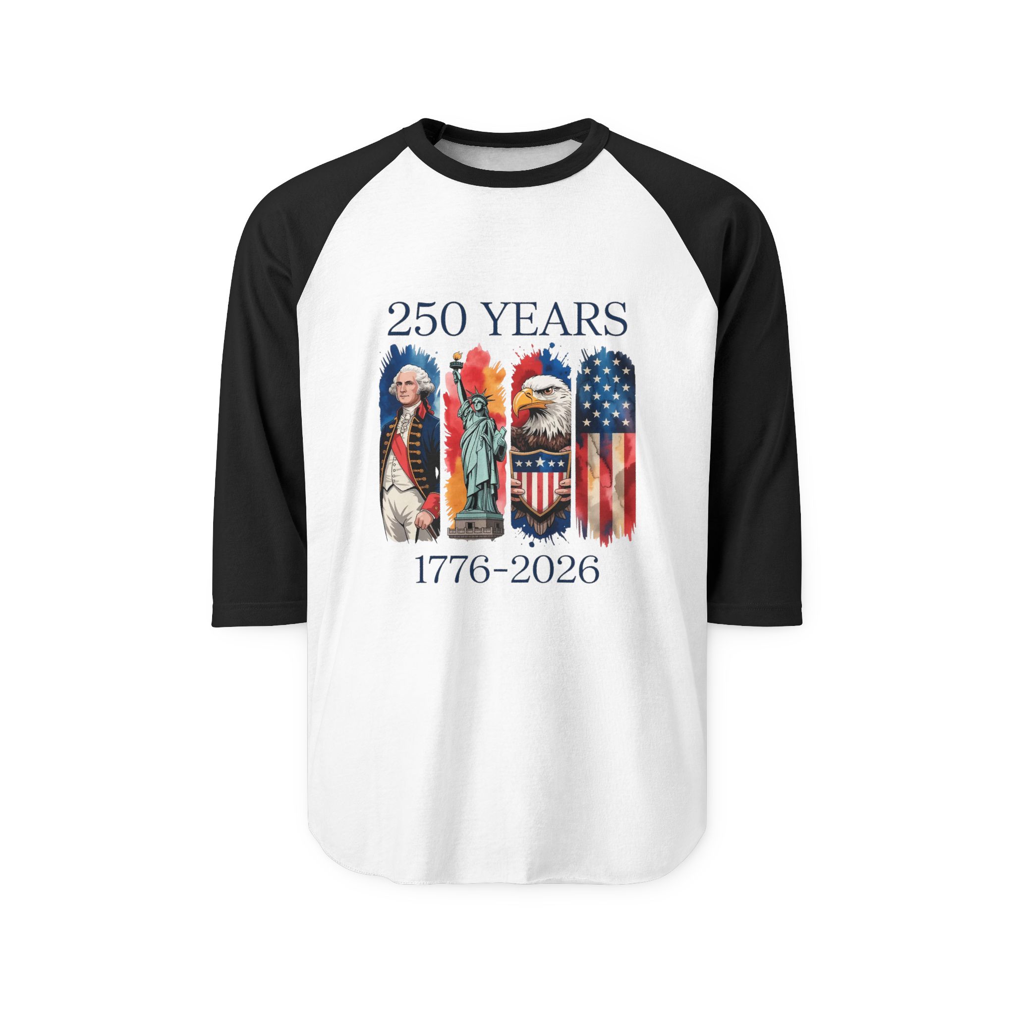 250 Years 1776-2026 Native American and Flag Raglan Shirt | Bicentennial Americana - Görsel 9