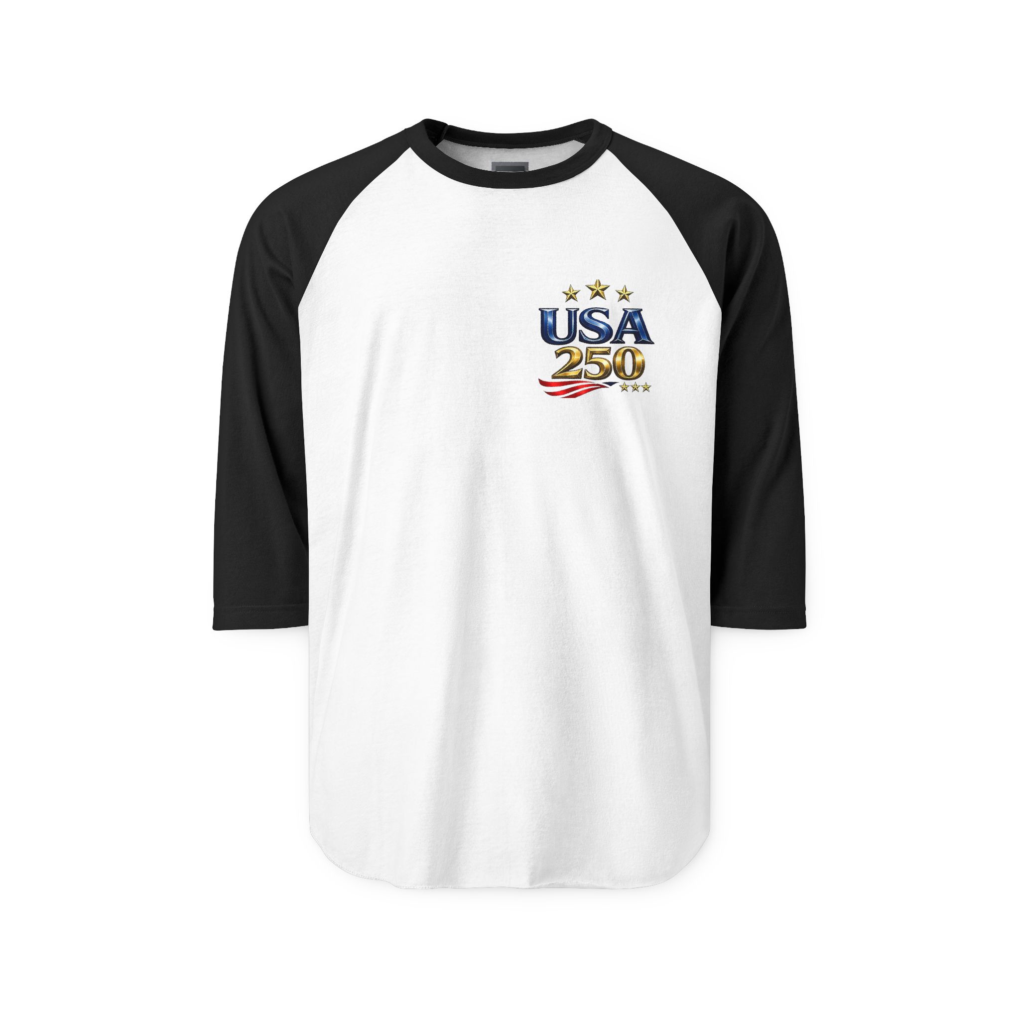 USA 250 Anniversary logo Raglan Shirt | American flag stars stripes - Görsel 9