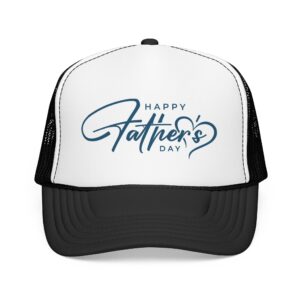 Happy Father's Day Heart Foam Trucker Hat | Script Typography