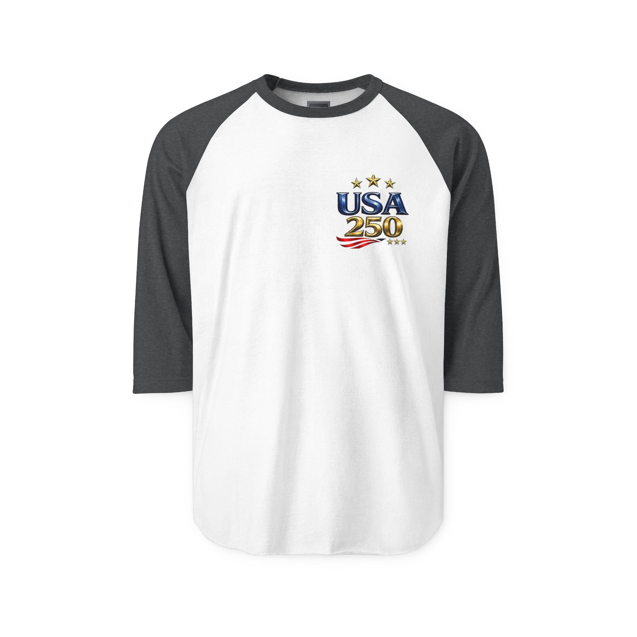 USA 250 Anniversary logo Raglan Shirt | American flag stars stripes - Görsel 5