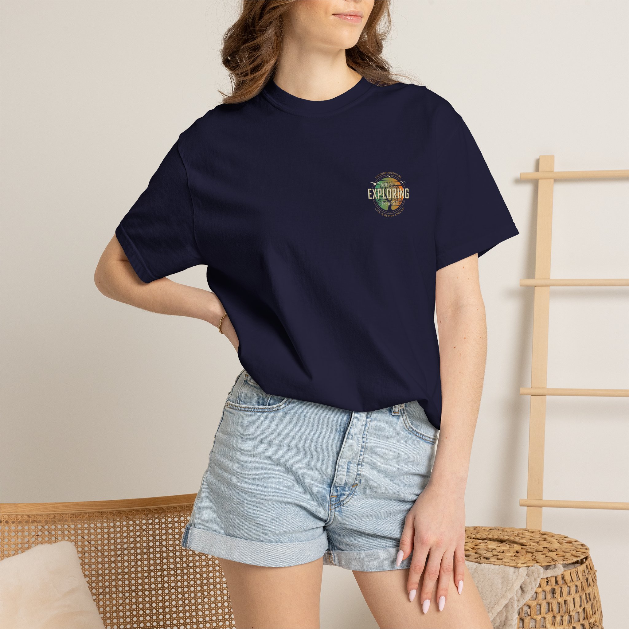Road Trip Graphic T-shirt | Vintage Camera Collage, Back Print - Görsel 16