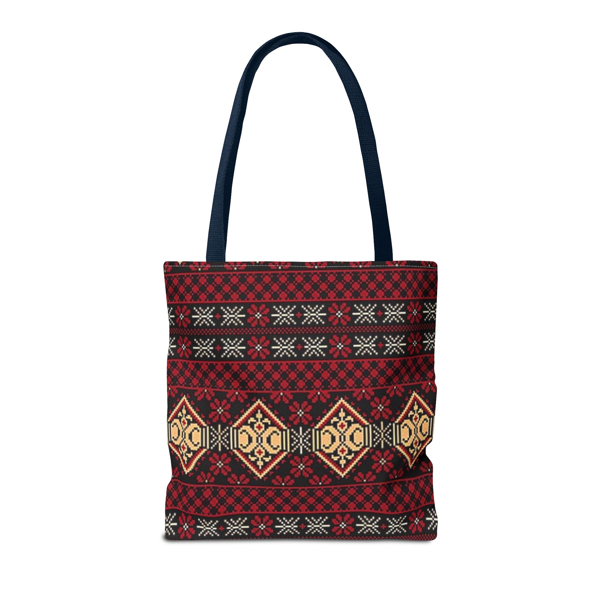 Geometric Tribal Pattern Tote | Red Aztec Boho Tote Bag - Görsel 34