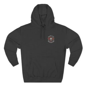 Harley Davidson fans, motorcycle riders, vintage style Hoodie | Biker Skull Floral Chest Graphic | Harley Davidson Back Graphic