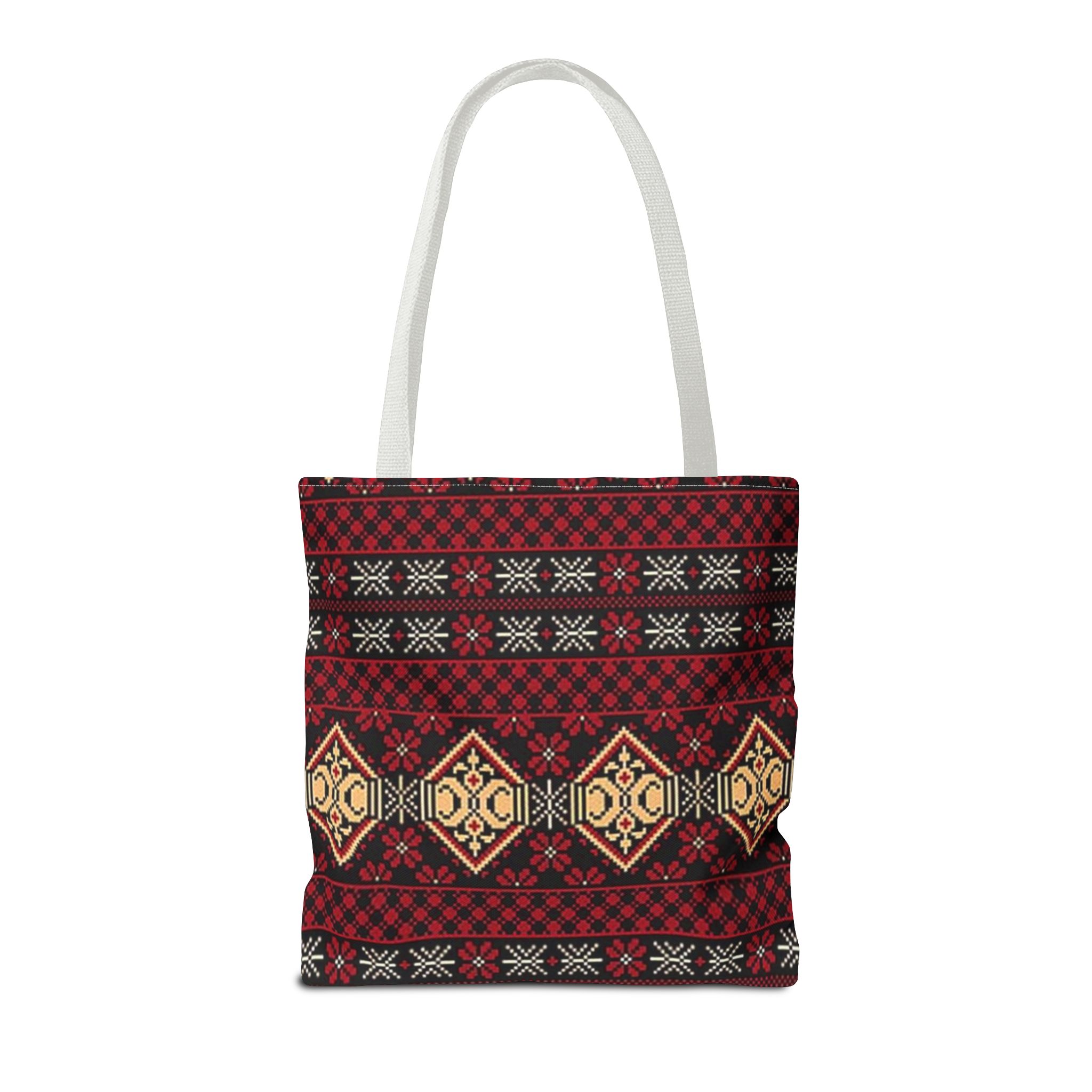 Geometric Tribal Pattern Tote | Red Aztec Boho Tote Bag - Görsel 18