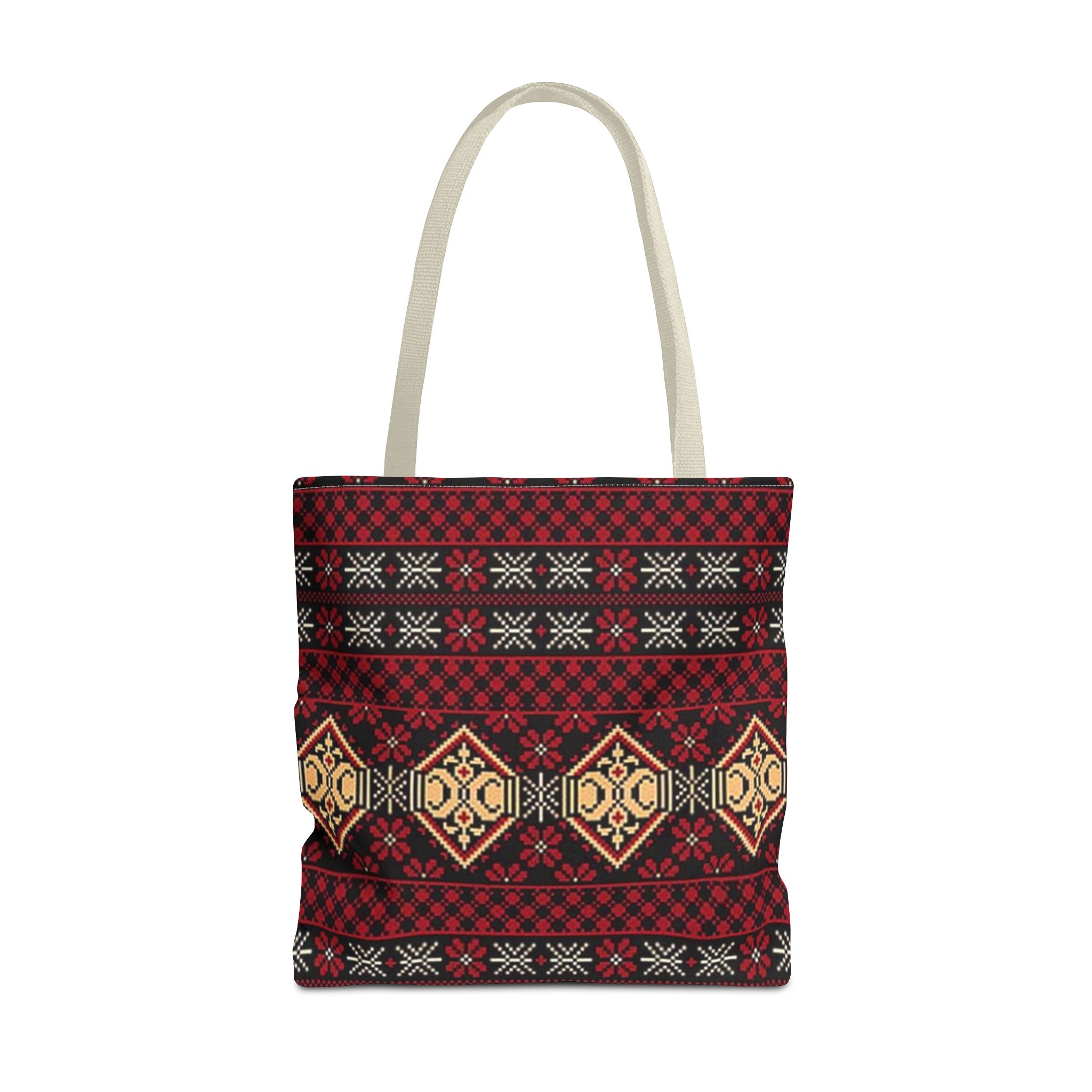 Geometric Tribal Pattern Tote | Red Aztec Boho Tote Bag - Görsel 29