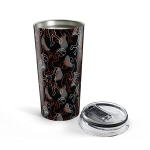 Insulated stainless steel body,Basketball Silhouette 20oz Tumbler — Black Neon Outline Sports Travel Cup