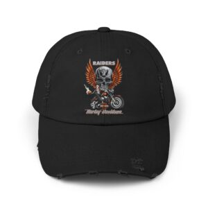 Skull Wings Harley Davidson Cap | Distressed Motorcycle Trucker Hat