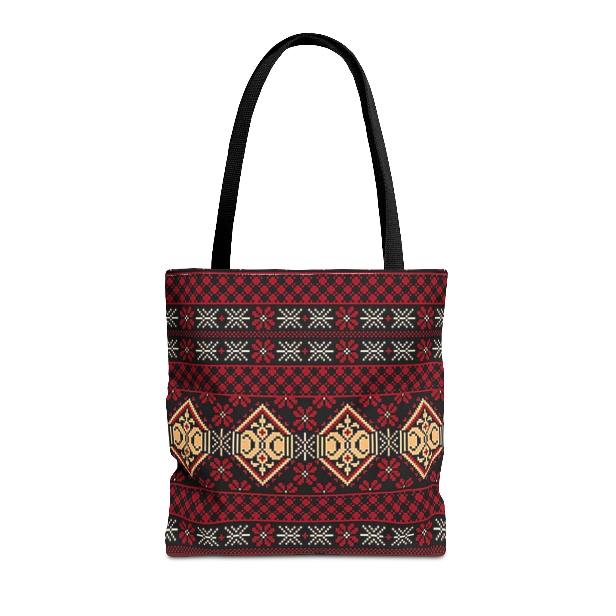 Geometric Tribal Pattern Tote | Red Aztec Boho Tote Bag