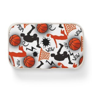 Basketball Pattern Bento Lunch Box | Hoops, Players, Basketballs