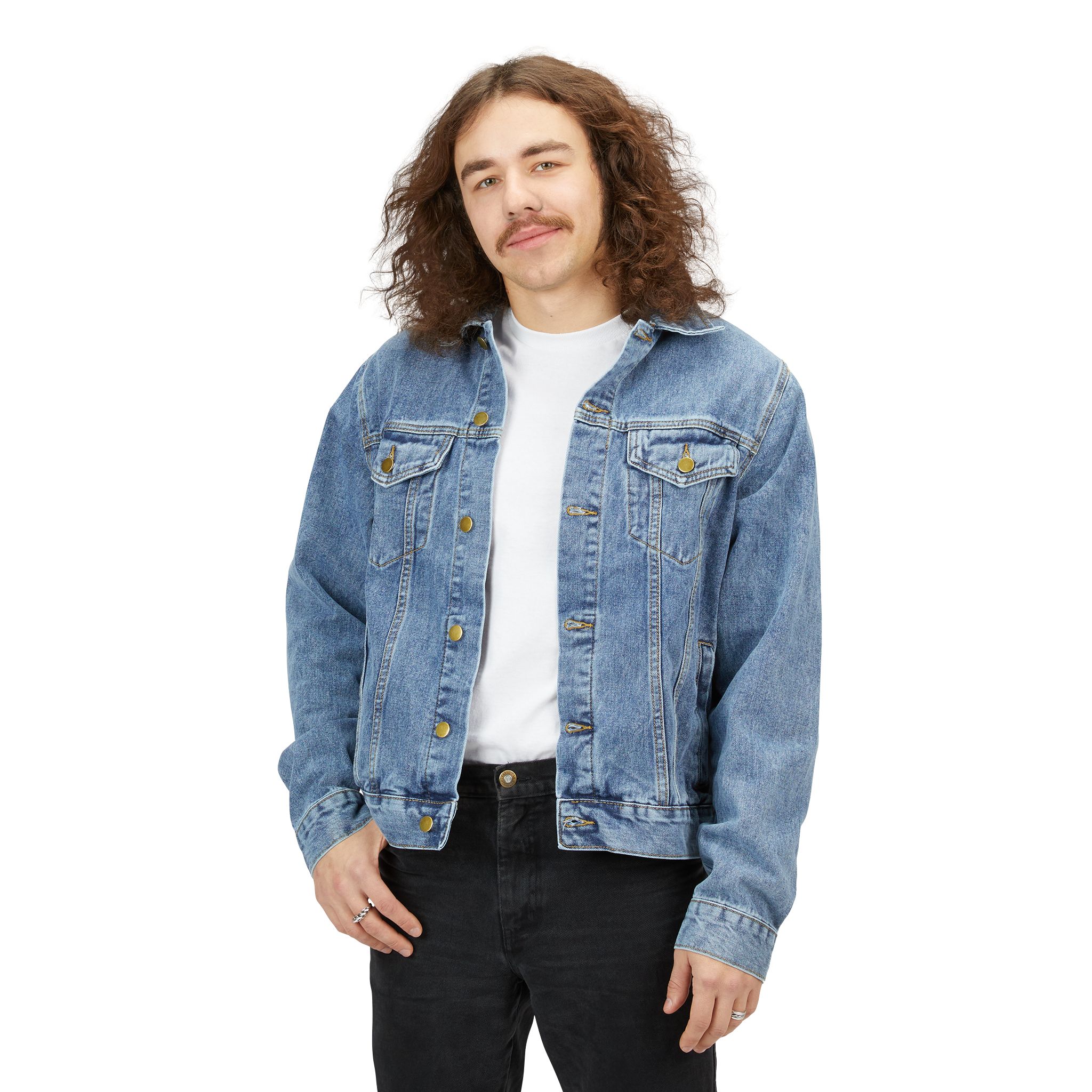 Raiders Skull with Wings motorcycle graphic Denim Jacket | Harley Davidson style - Görsel 3