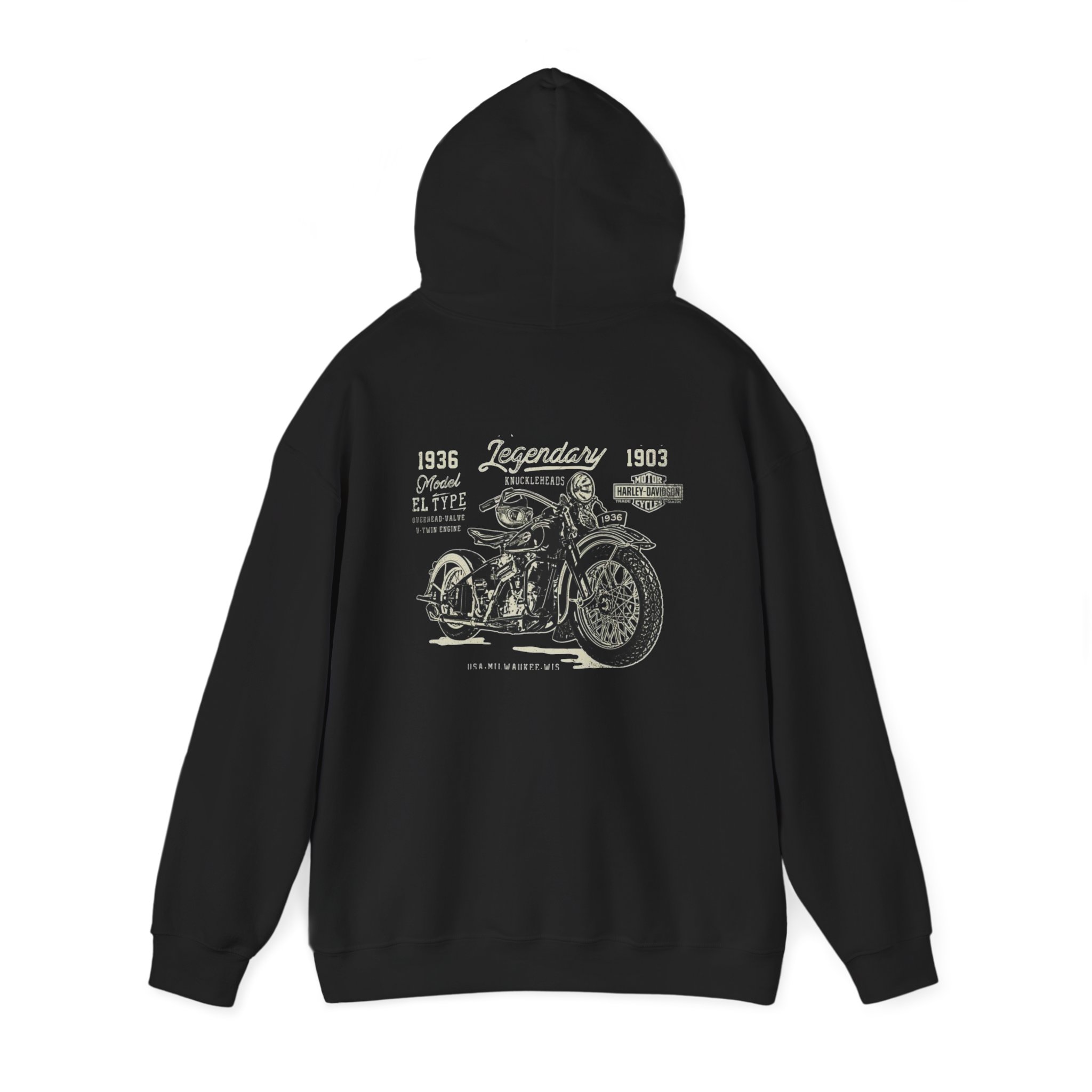 Vintage Motorcycle Hoodie | Harley-Davidson Script Logo - Görsel 3