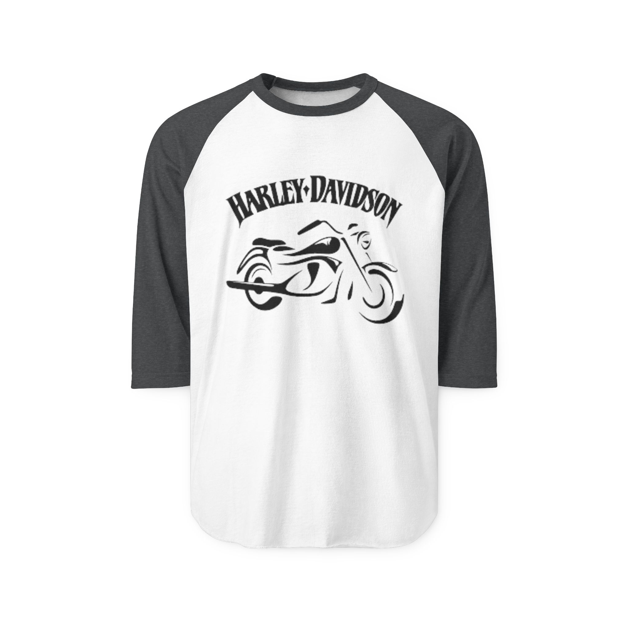 Harley-Davidson Motorcycle Raglan Shirt | Vintage Bike Tee - Görsel 3