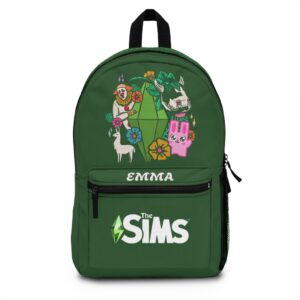 Personalized The Sims Plumbob Characters Backpack | Green Gaming School Bag
