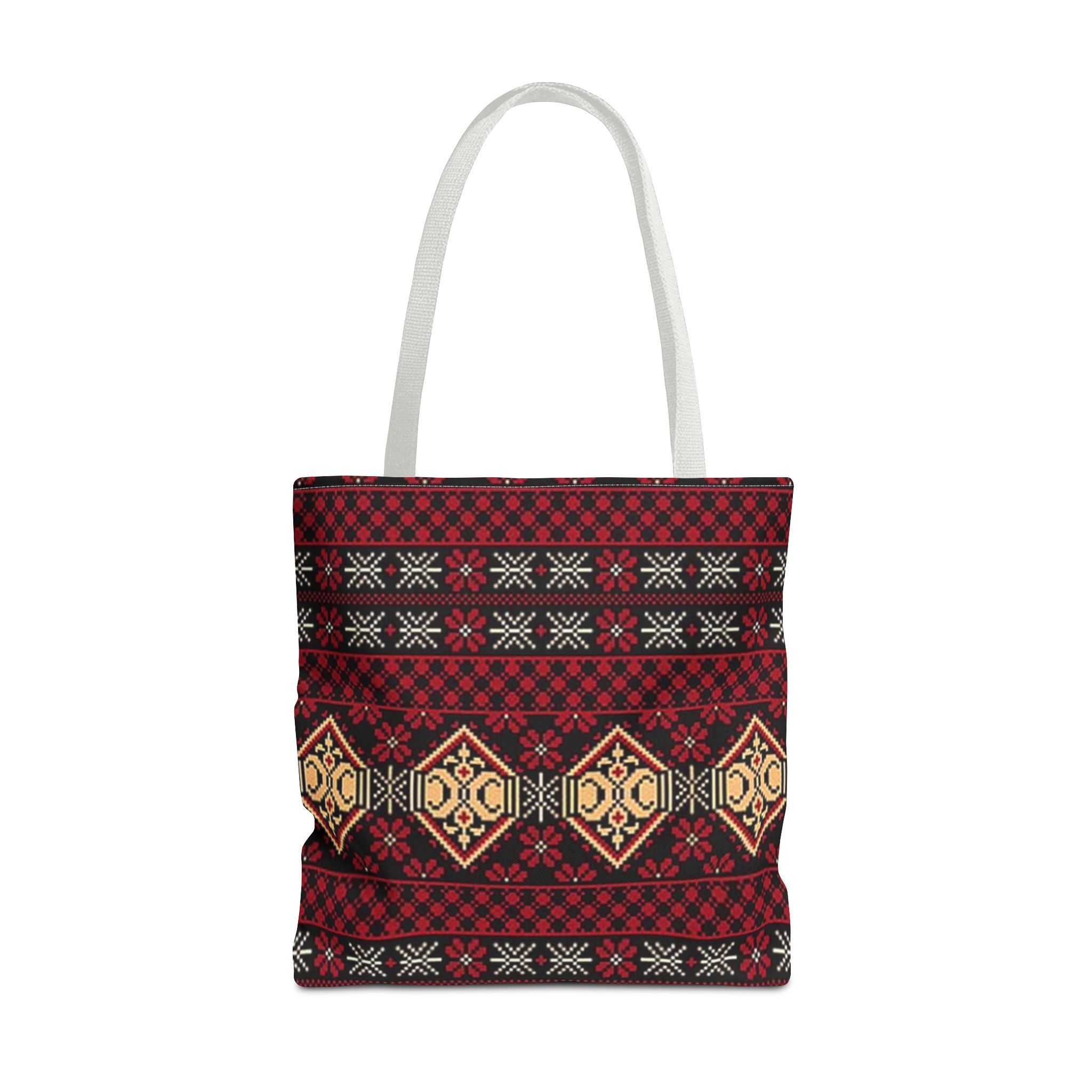 Geometric Tribal Pattern Tote | Red Aztec Boho Tote Bag - Görsel 21