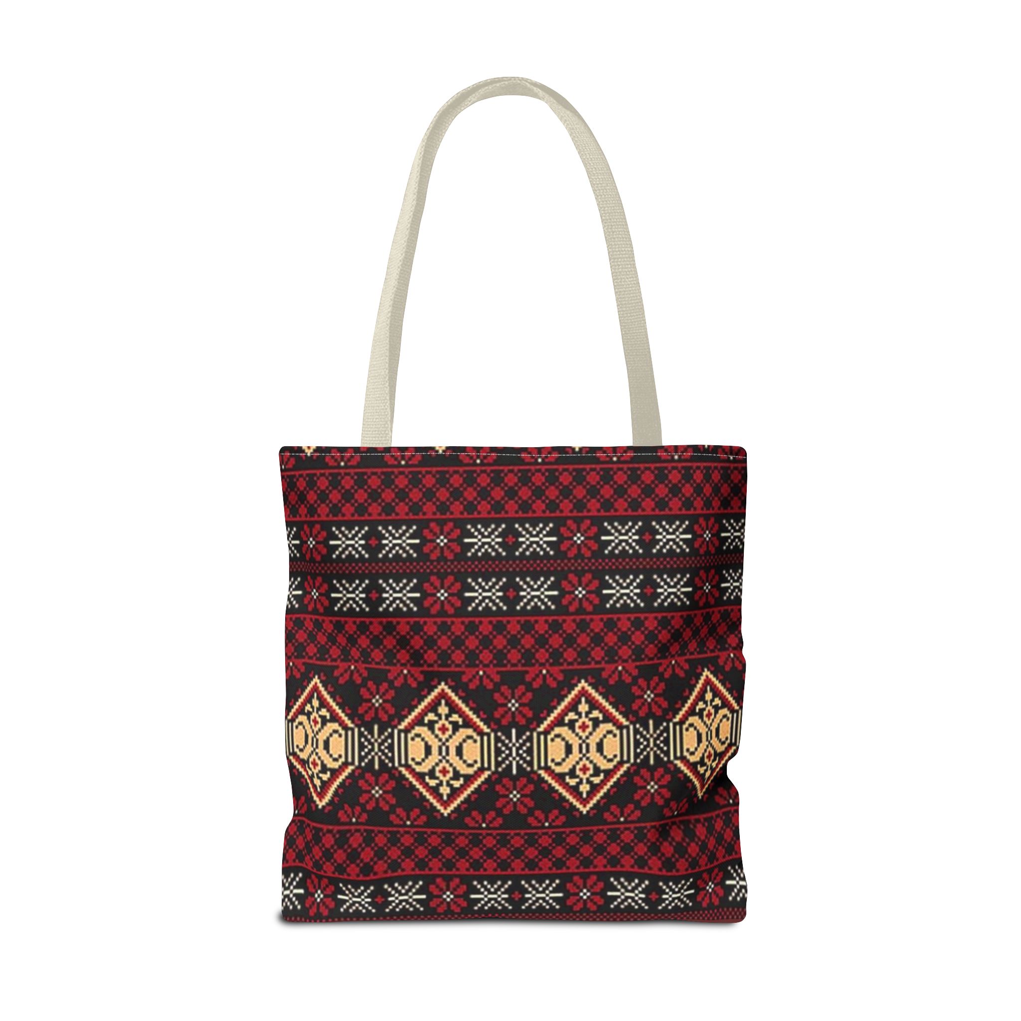 Geometric Tribal Pattern Tote | Red Aztec Boho Tote Bag - Görsel 30