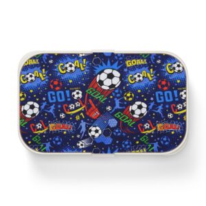 Soccer Goal Pattern Bento Lunch Box | Football Kids Sports Lunchbox