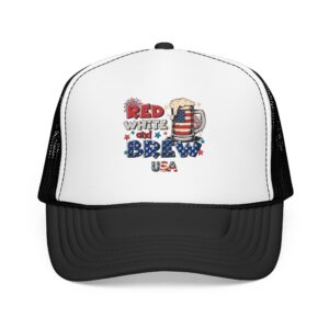 Red White and Brew Foam Trucker Hat | USA Beer Patriotic