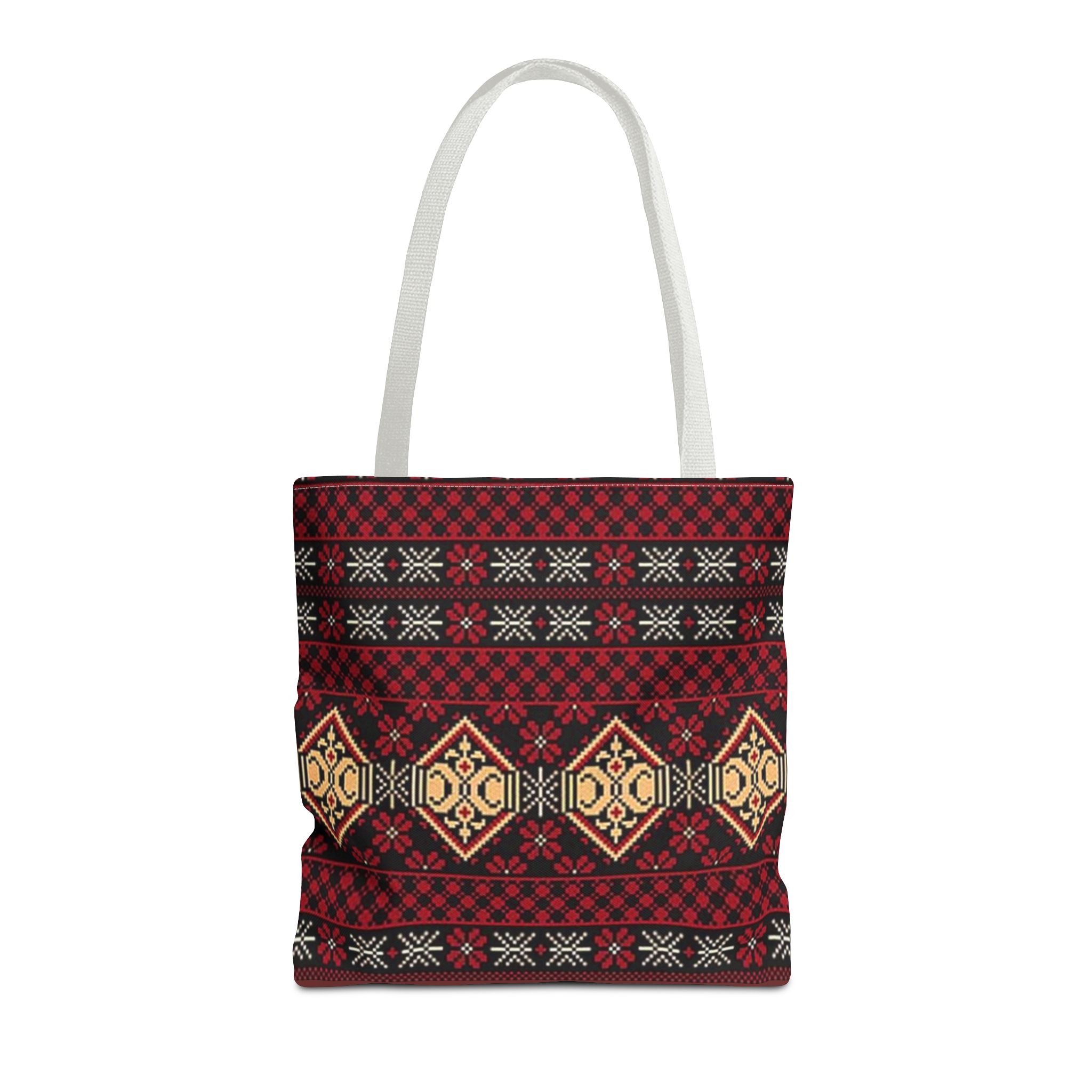 Geometric Tribal Pattern Tote | Red Aztec Boho Tote Bag - Görsel 17