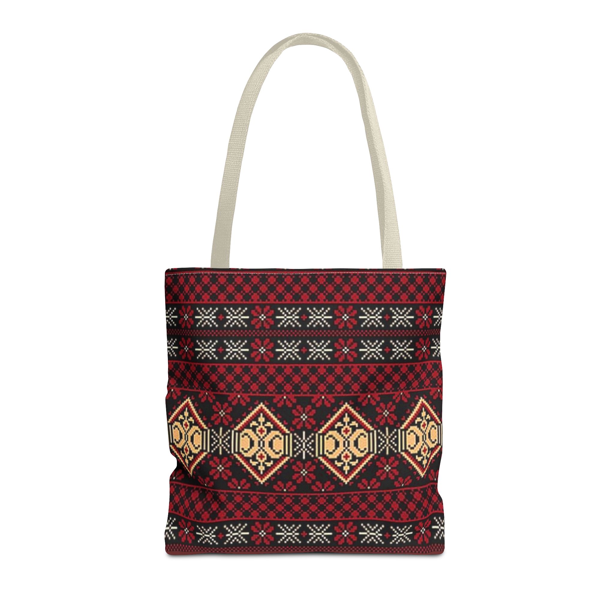 Geometric Tribal Pattern Tote | Red Aztec Boho Tote Bag - Görsel 25
