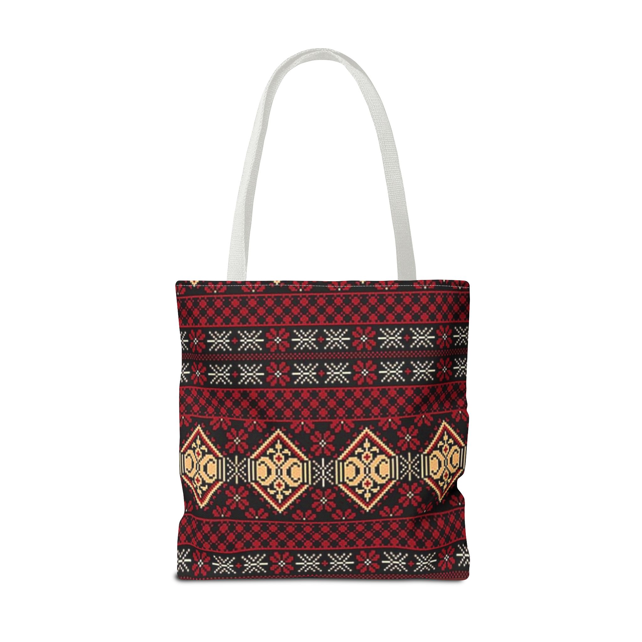 Geometric Tribal Pattern Tote | Red Aztec Boho Tote Bag - Görsel 22