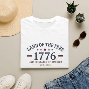 Land of the Free 1776 T-Shirt | United States of America Patriotic Tee
