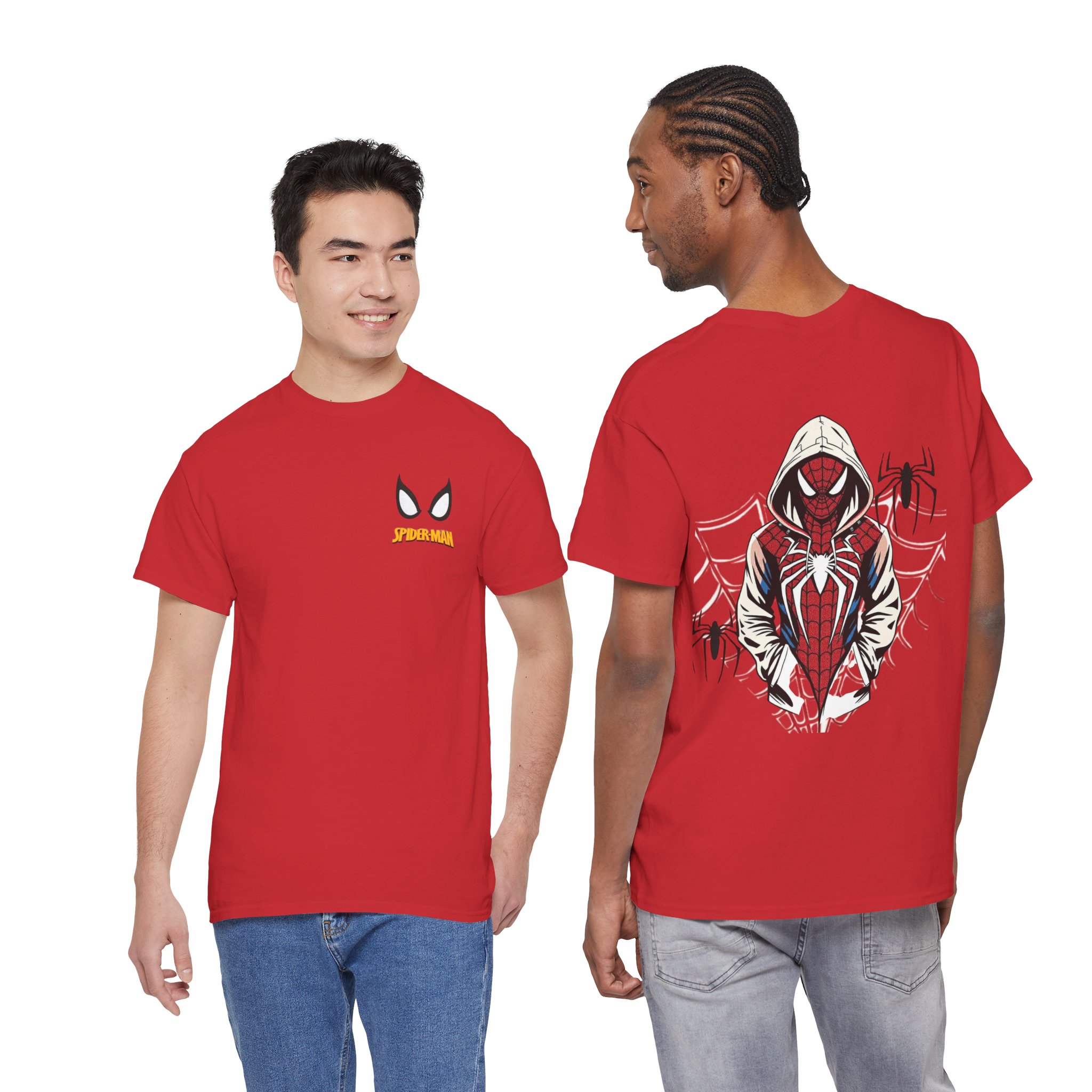 Spider Hero Hoodie Graphic Tee | Spider-Man Inspired Spiderweb Back Print