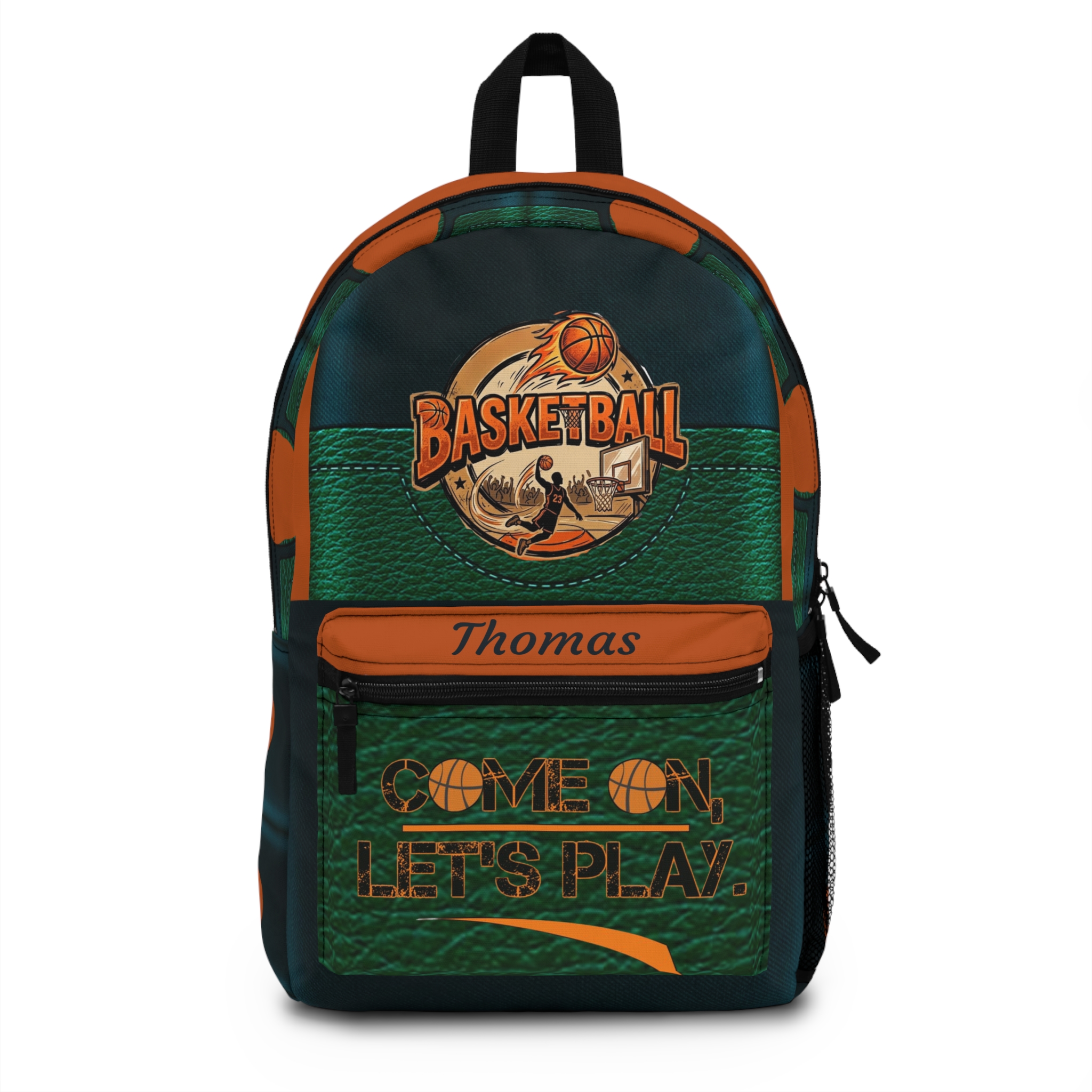 Basketball Backpack - 'Come On, Let's Play' Personalized Sports School Bag - Görsel 2