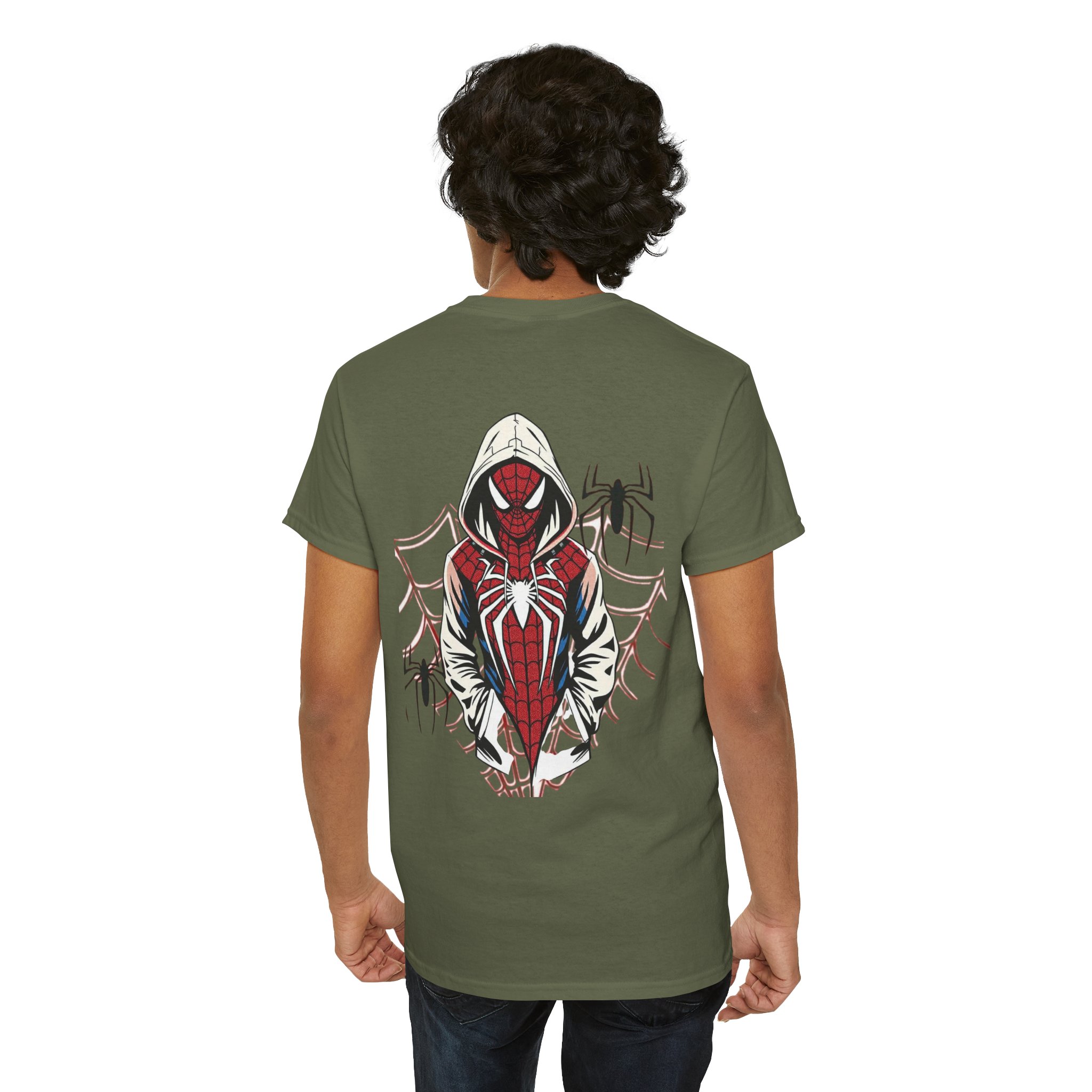 Spider Hero Hoodie Graphic Tee | Spider-Man Inspired Spiderweb Back Print - Görsel 20
