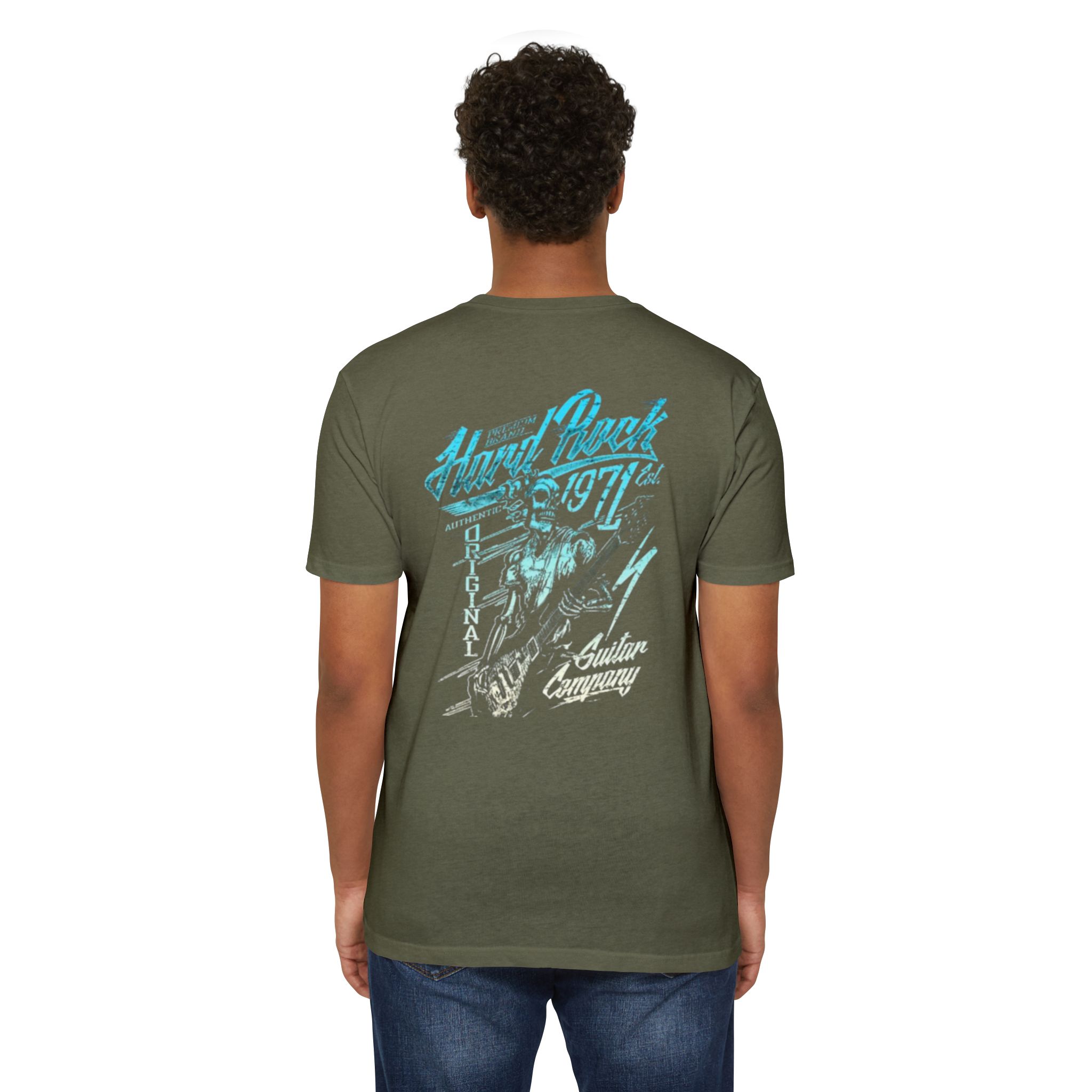Hard Rock Guitar Skull 1971 T-shirt | Retro Rock Band Tee - Görsel 8