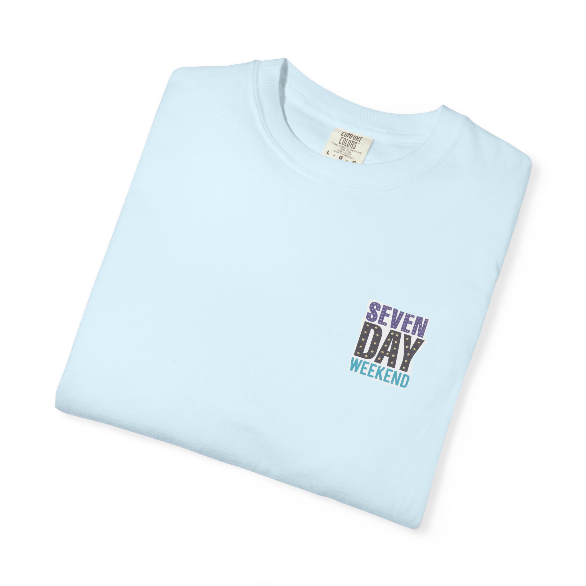 Happily Retired graphic T-shirt | Seven Day Weekend pocket design - Görsel 11
