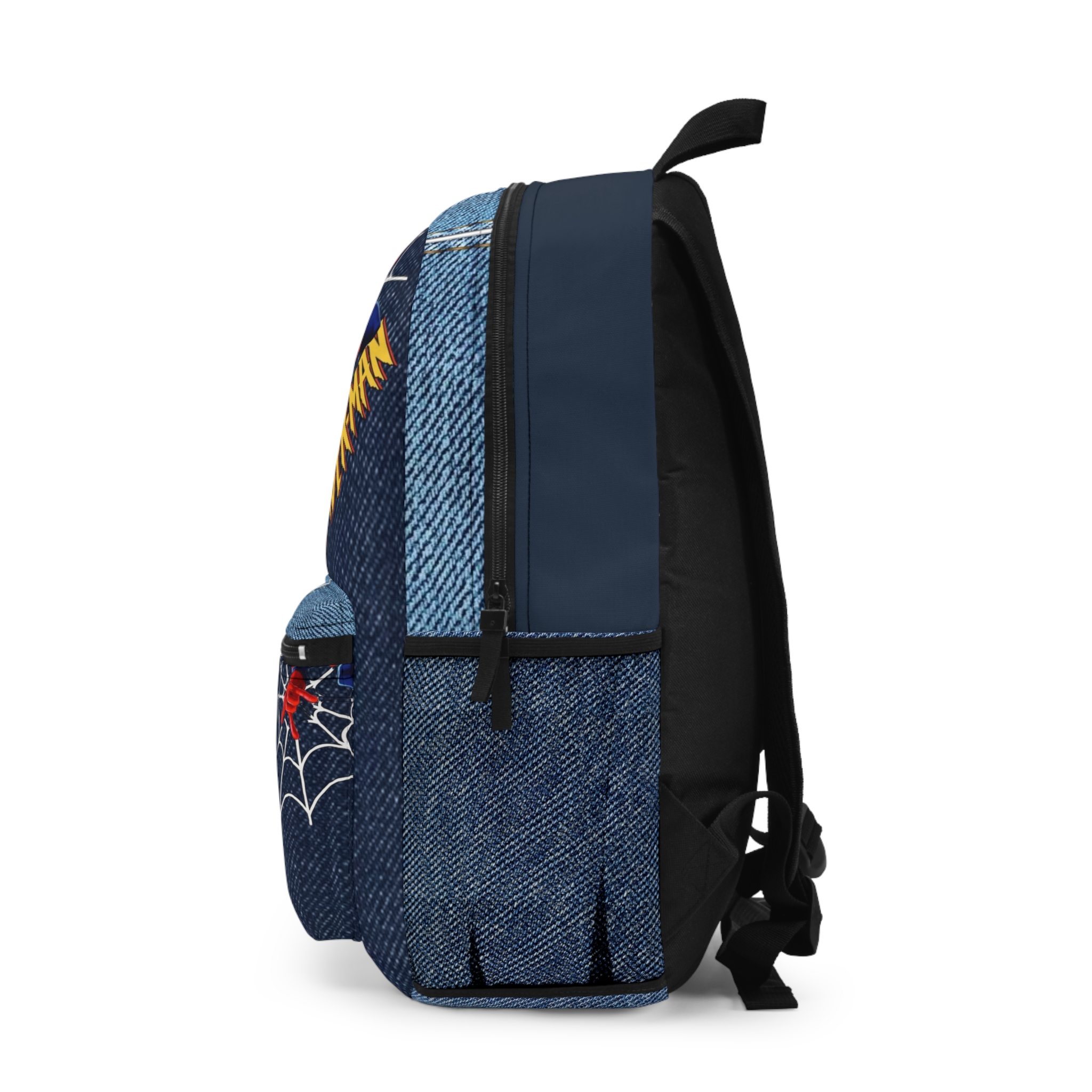 Spider-Man Webs backpack | Personalized name patch, Kids denim superhero bag - Görsel 3