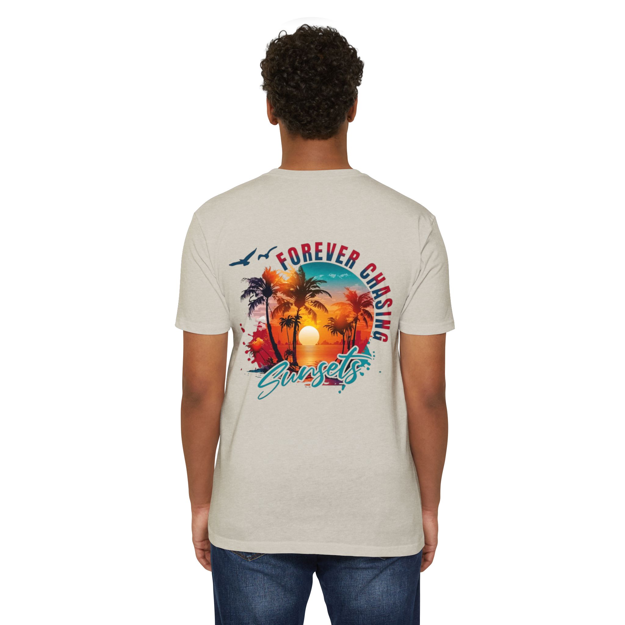 Forever Chasing Sunsets T-shirt | Tropical Palm Sunset Graphic - Görsel 8