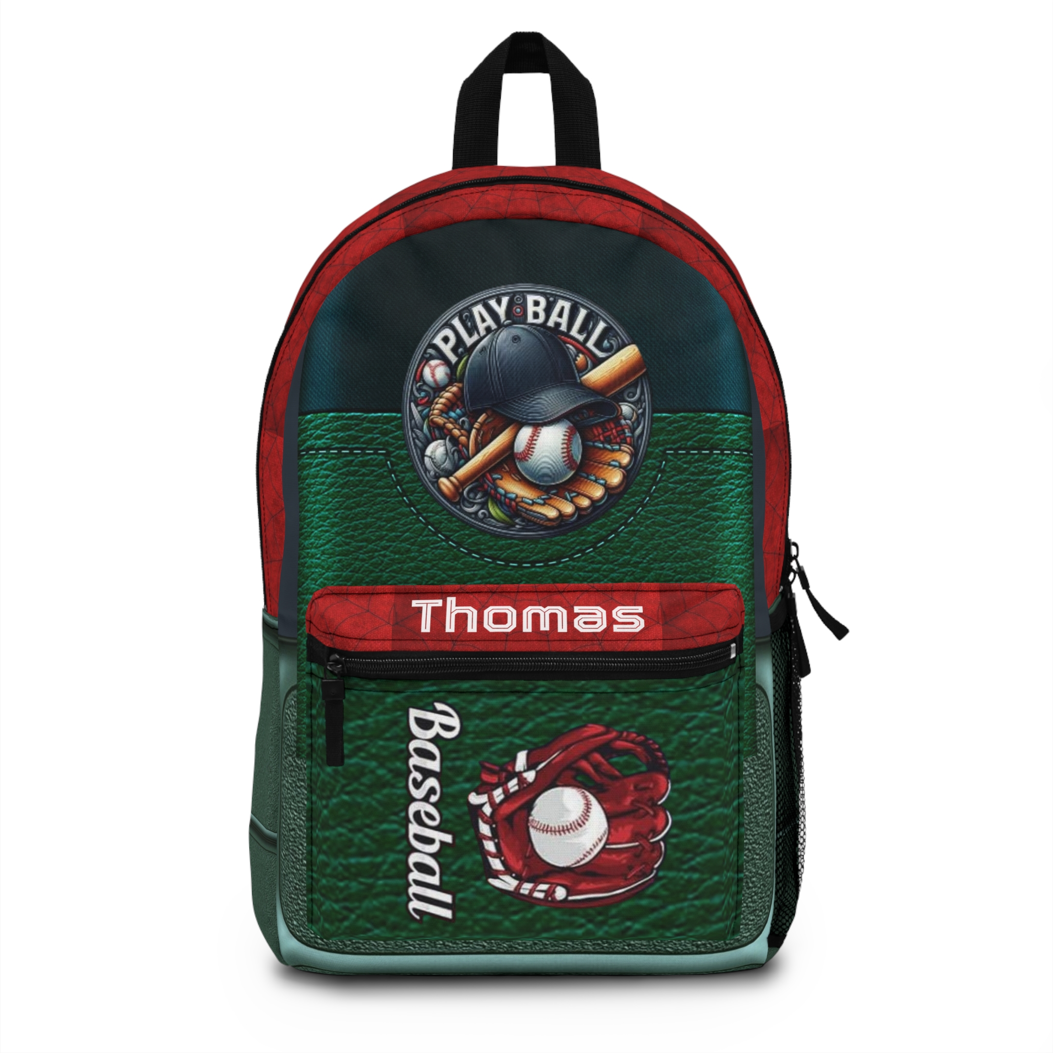 Play Ball Baseball Backpack | Personalized Name Sport School Bag - Görsel 3
