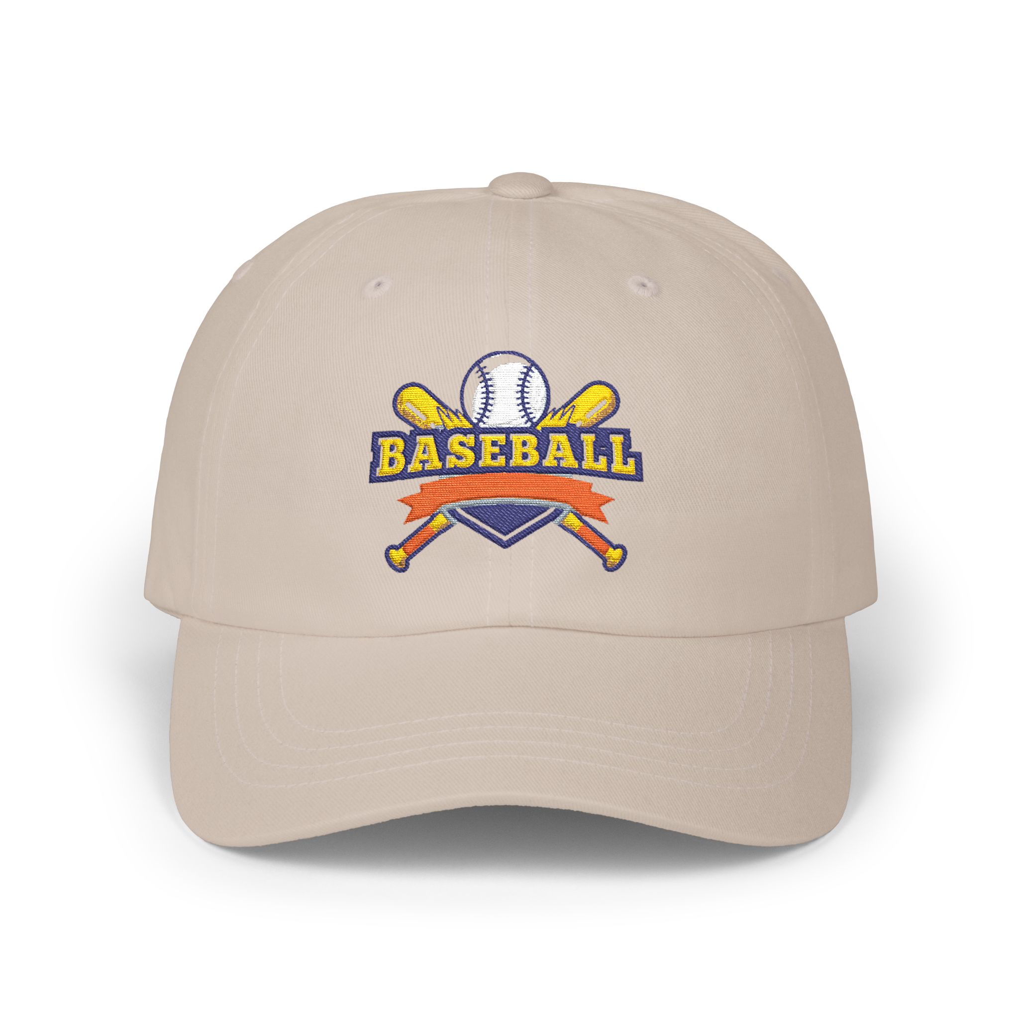 Baseball Crossed Bats Logo Dad Cap | Embroidered Baseball Hat
