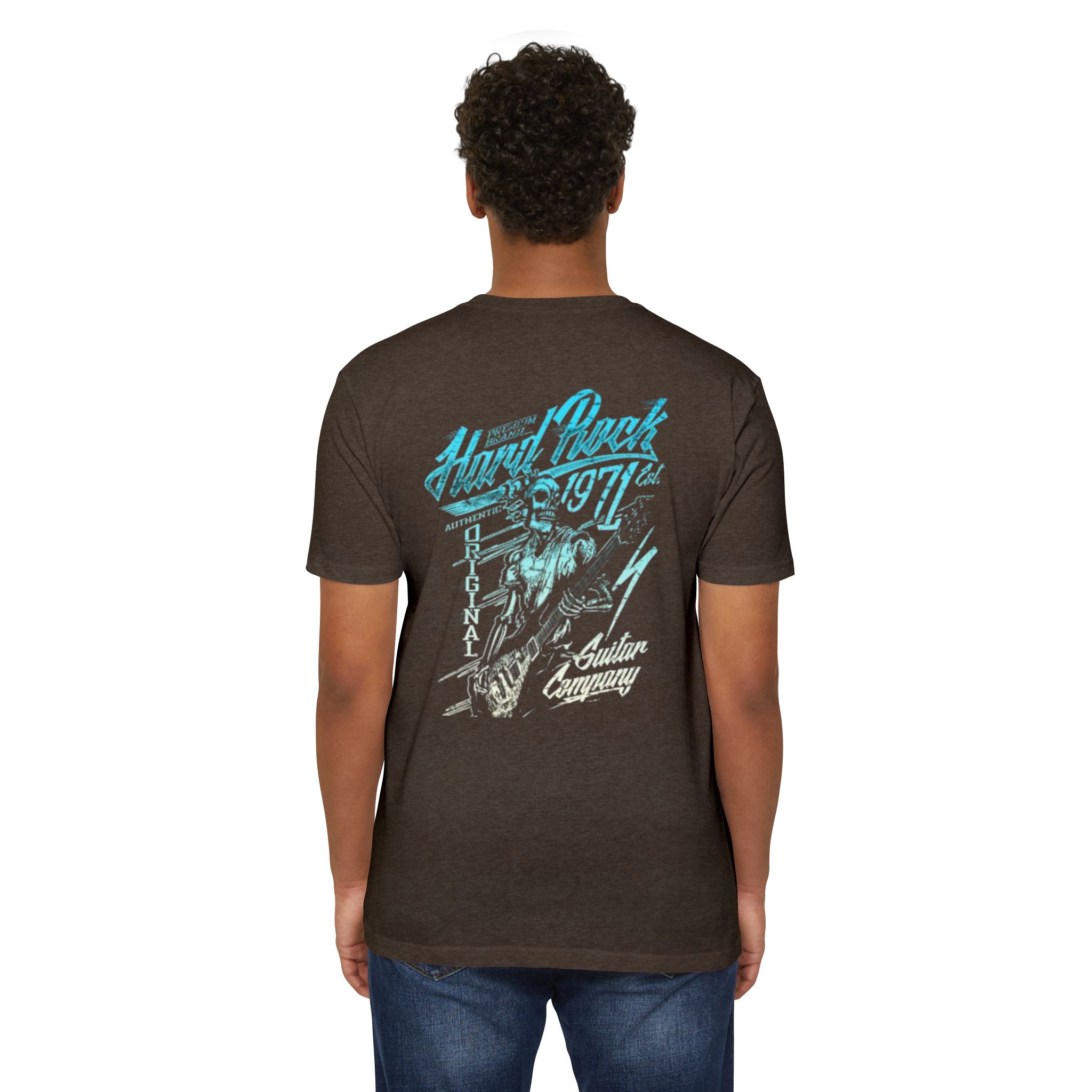 Hard Rock Guitar Skull 1971 T-shirt | Retro Rock Band Tee - Görsel 4
