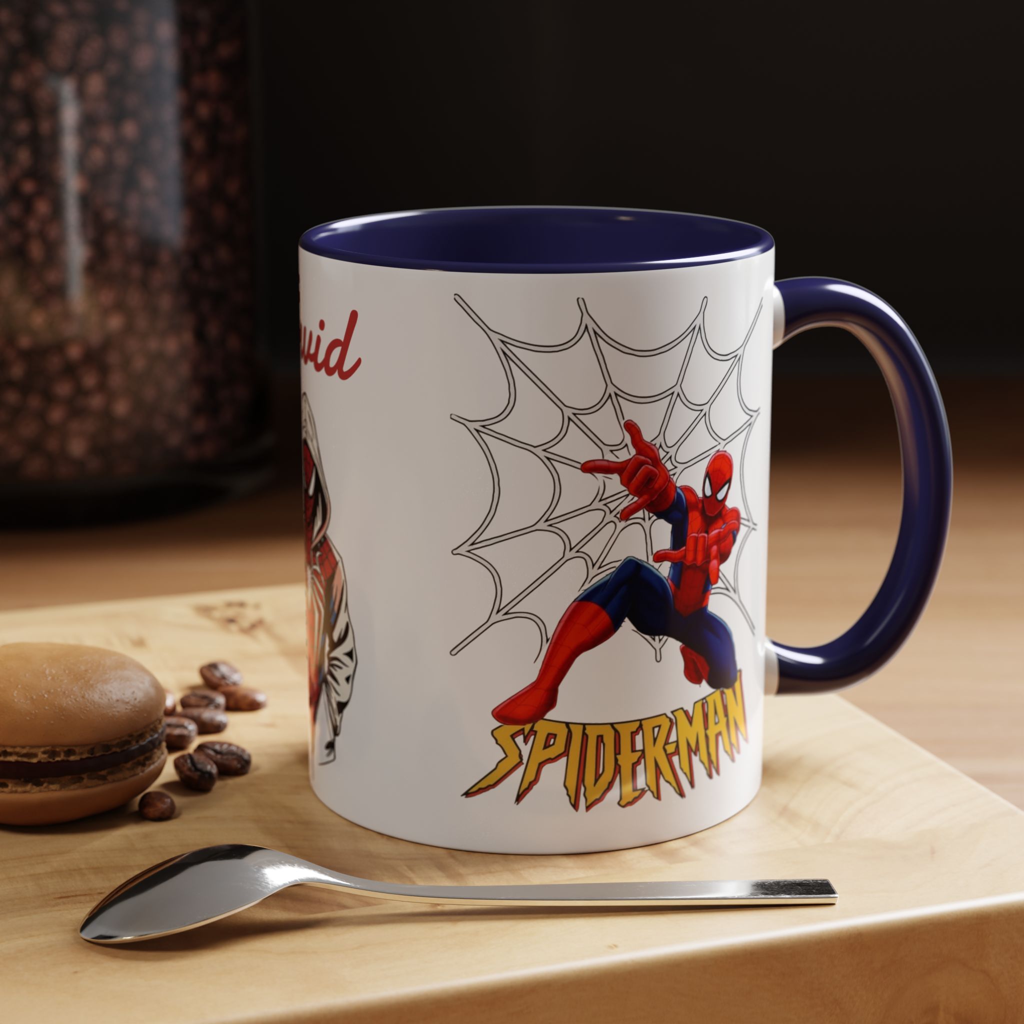 Custom Spider Hero Name Mug, Accent Coffee Mug (11oz, 15oz) | Spider-Man Hoodie Illustration - Görsel 17