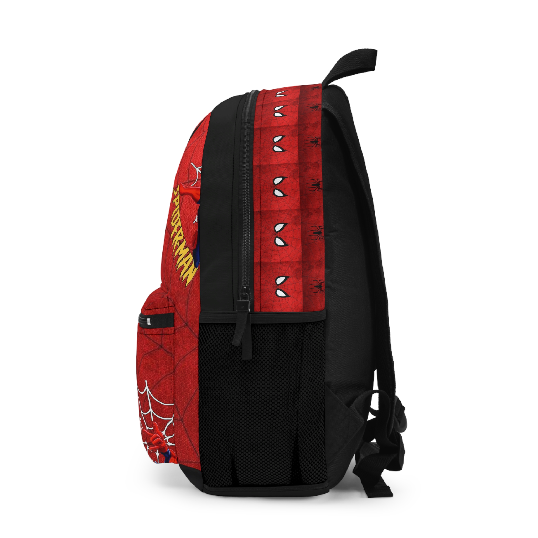 Personalized Spider Mask Name Backpack | Red Spiderweb Comic Design - Görsel 3