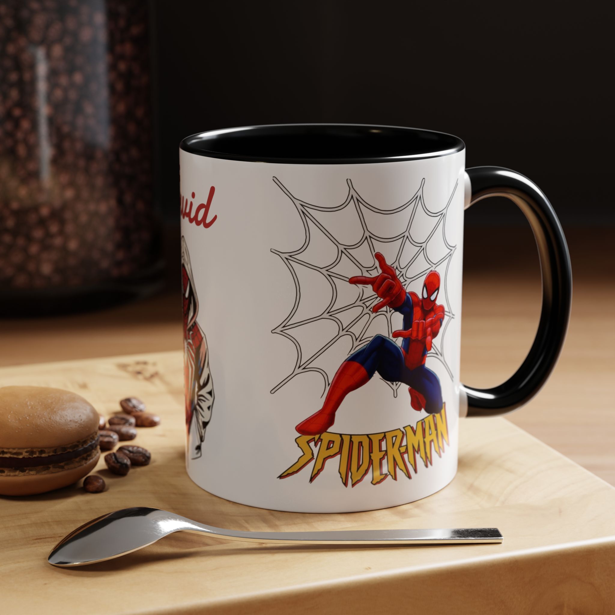 Custom Spider Hero Name Mug, Accent Coffee Mug (11oz, 15oz) | Spider-Man Hoodie Illustration - Görsel 11