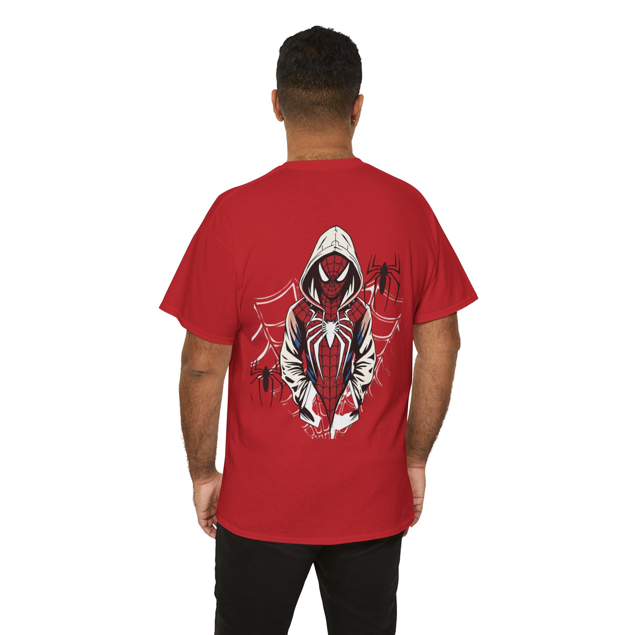 Spider Hero Hoodie Graphic Tee | Spider-Man Inspired Spiderweb Back Print - Görsel 7