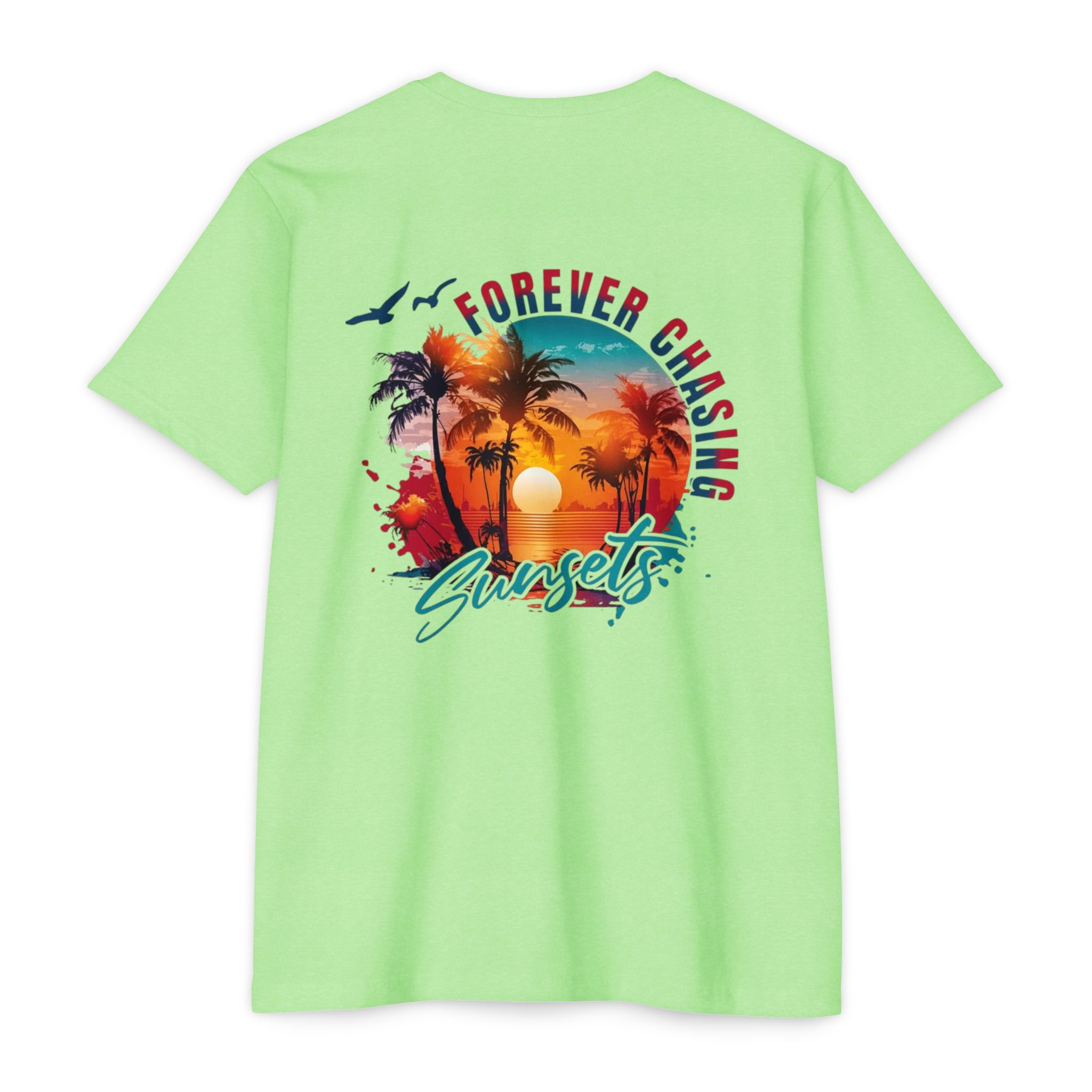 Forever Chasing Sunsets T-shirt | Tropical Palm Sunset Graphic - Görsel 10