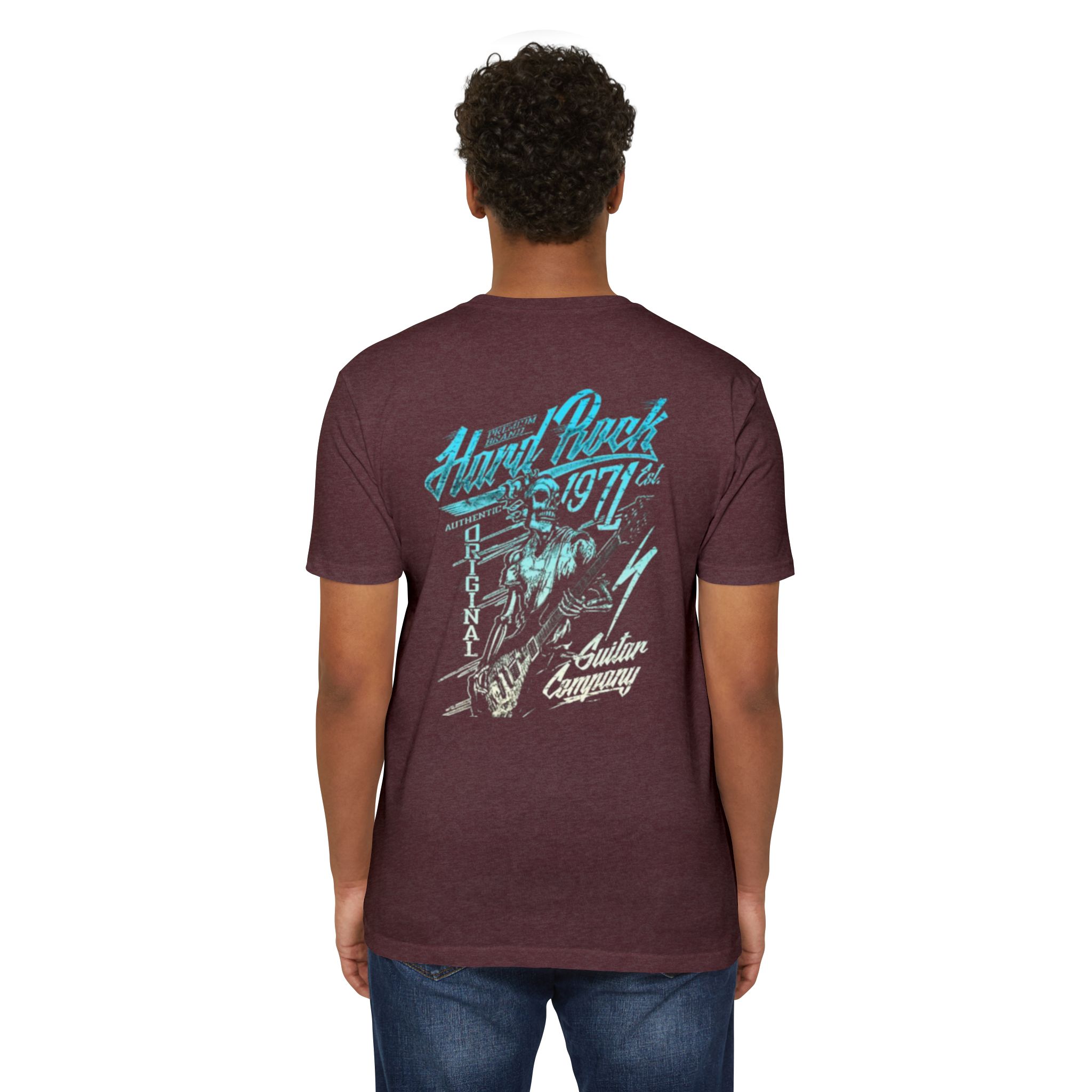 Hard Rock Guitar Skull 1971 T-shirt | Retro Rock Band Tee - Görsel 24