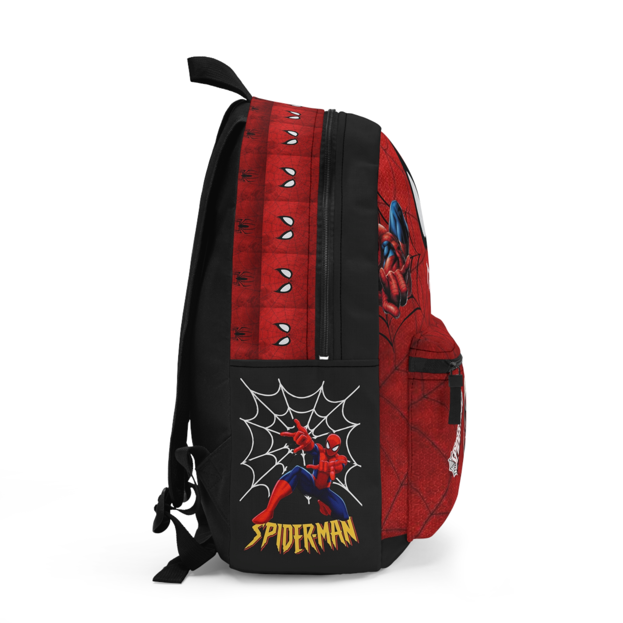 Personalized Spider Mask Name Backpack | Red Spiderweb Comic Design - Görsel 2