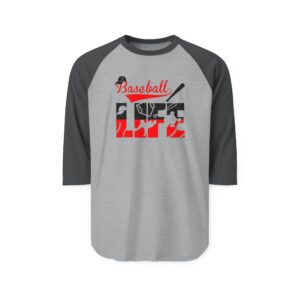 Baseball Life Raglan Shirt | Baseball Bat & Glove Graphic