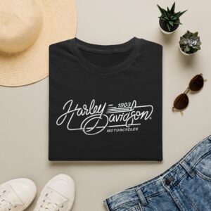 Harley Davidson Script Logo T-Shirt | Motorcycle Retro Tee