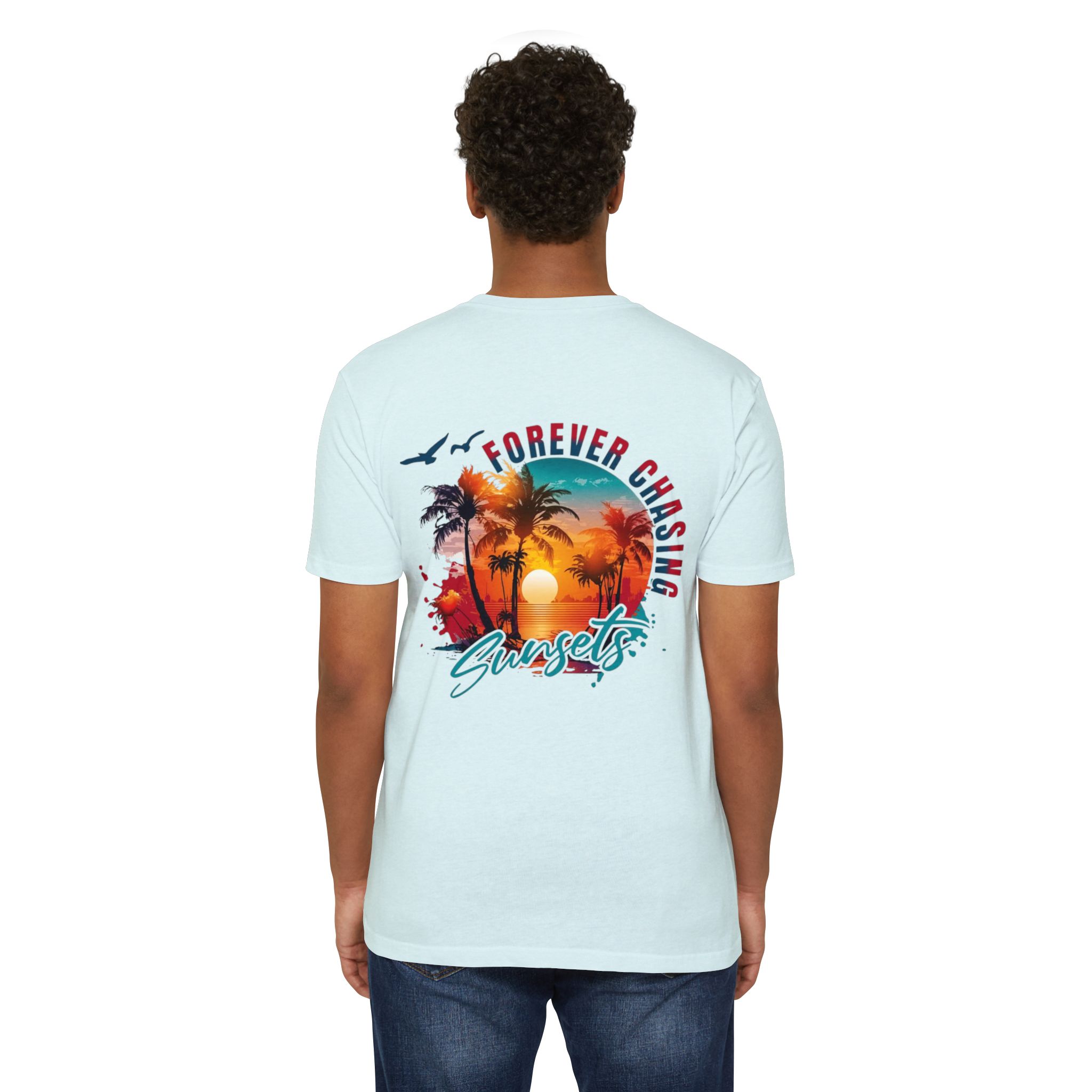 Forever Chasing Sunsets T-shirt | Tropical Palm Sunset Graphic - Görsel 24