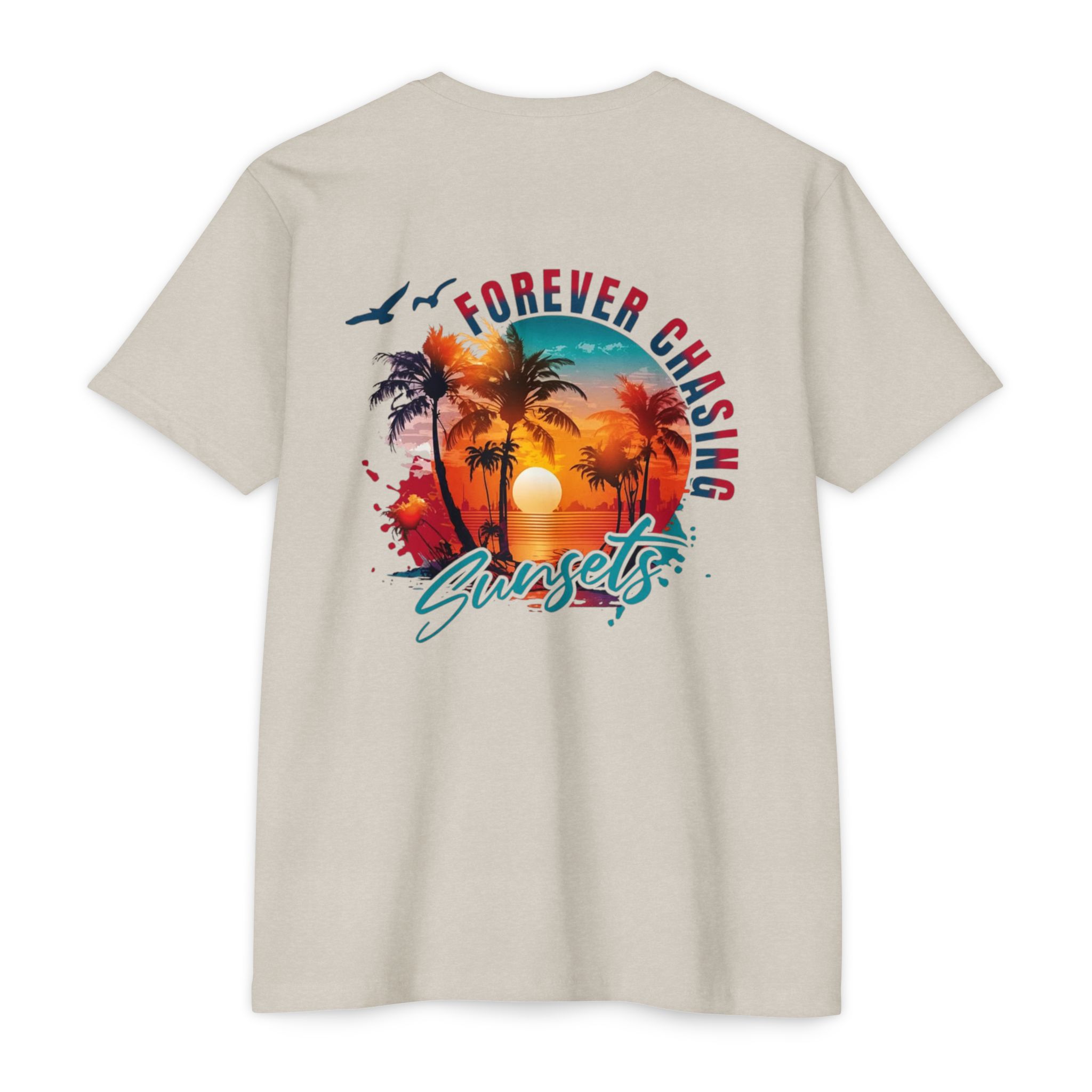 Forever Chasing Sunsets T-shirt | Tropical Palm Sunset Graphic - Görsel 6