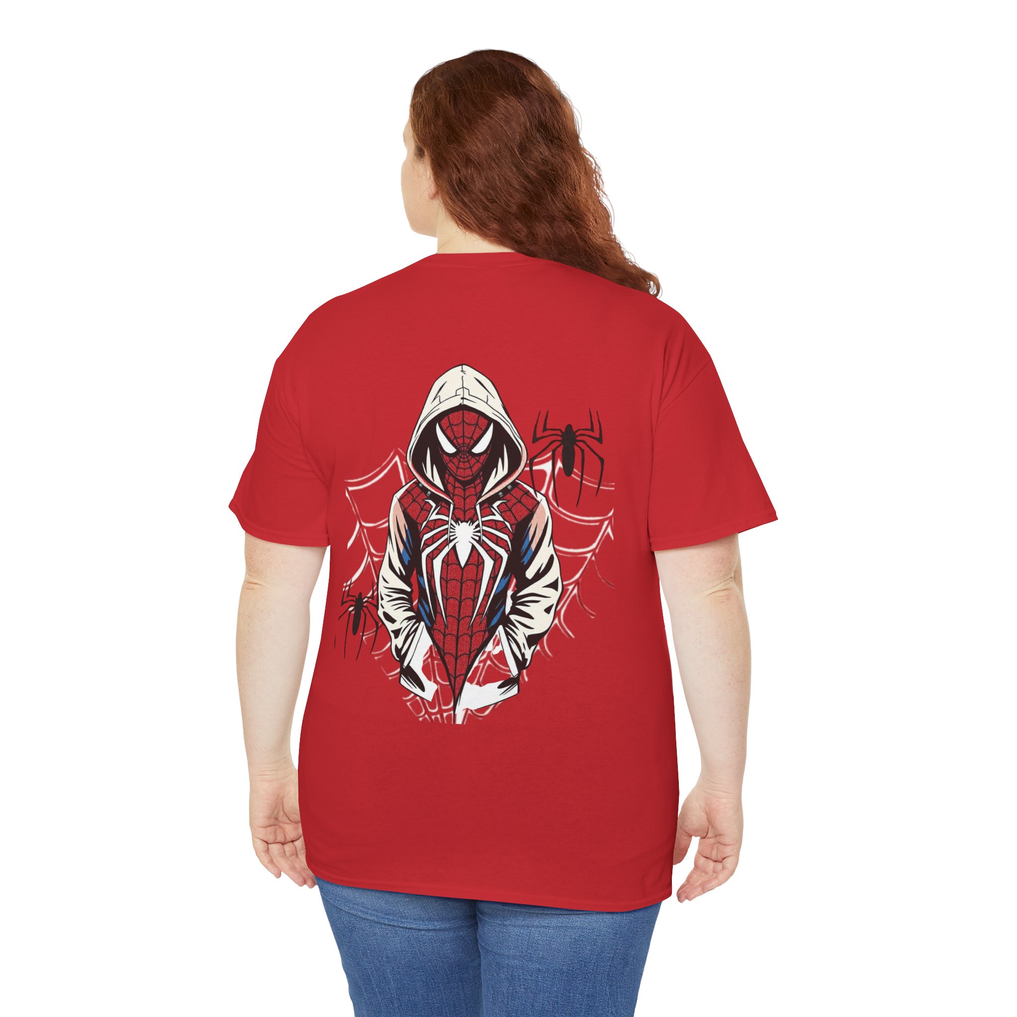 Spider Hero Hoodie Graphic Tee | Spider-Man Inspired Spiderweb Back Print - Görsel 5