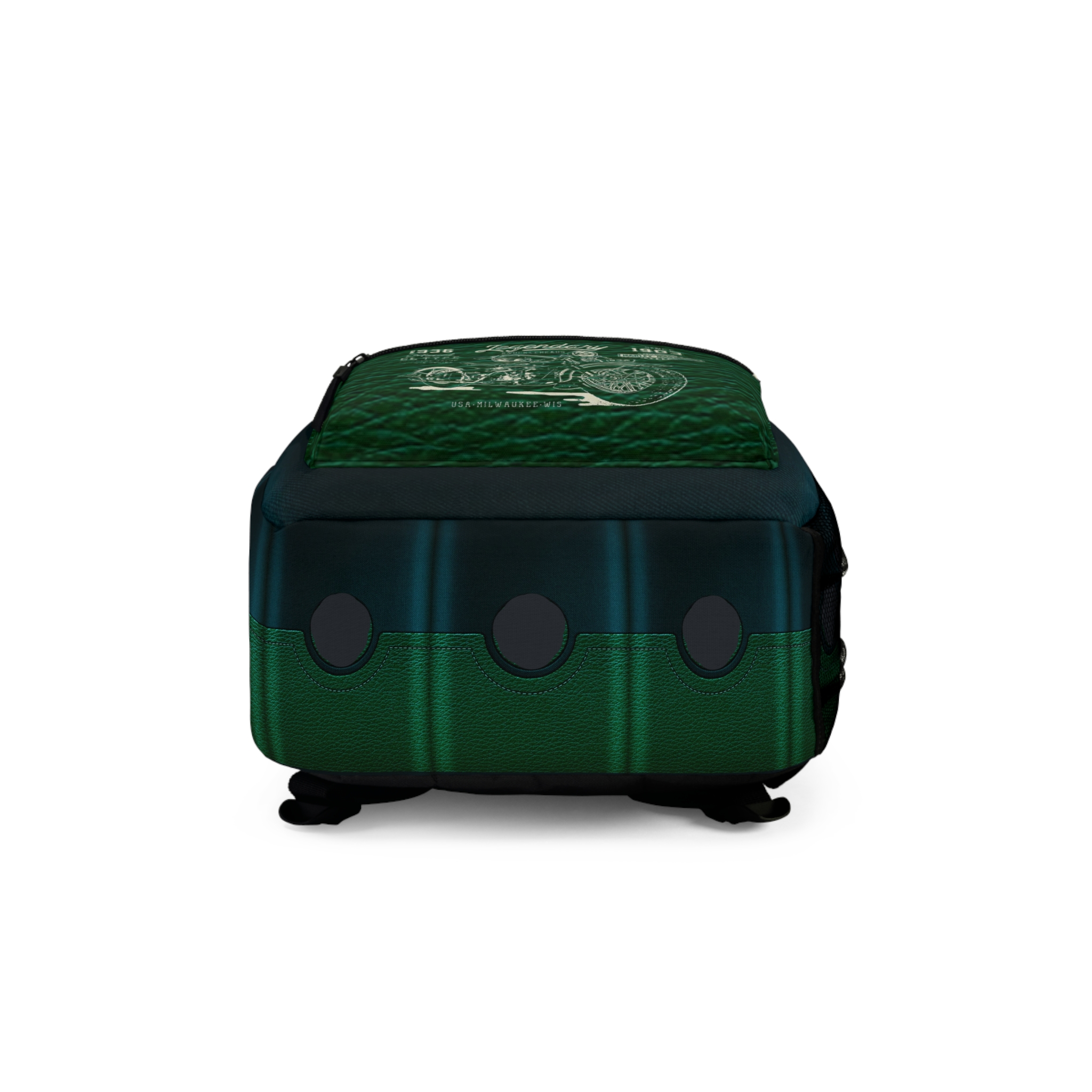 Harley-Davidson Vintage Motorcycle Backpack — Personalized Green Biker Pack - Görsel 5